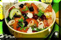 Greek Salad with fetta cheese and olives